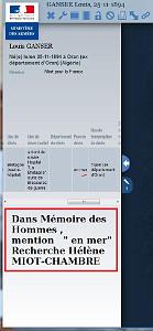 GUERRE 14.18 GANSER Louis 9   MEMOIRE DES HOMMES
